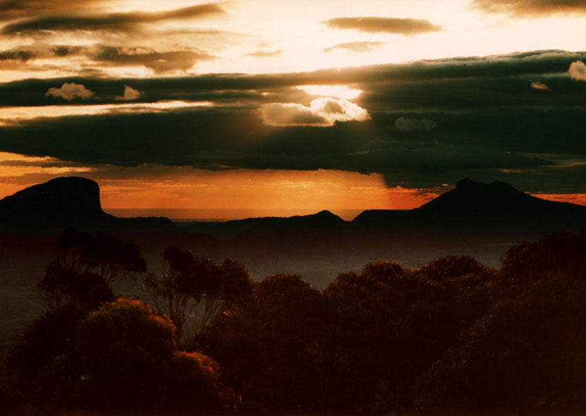 Dividing Range at sunset