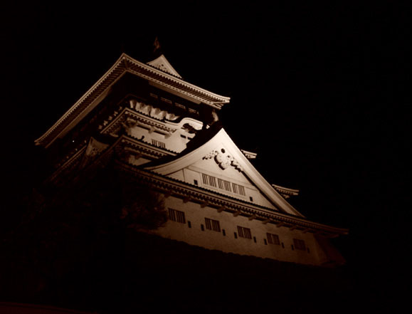Kokura castle at night